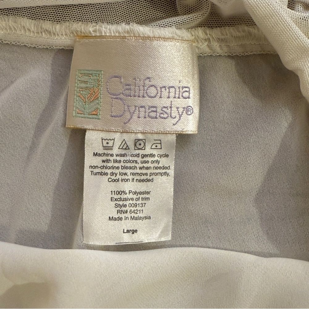 Vintage California Dynasty Elegant Ivory Cream Lace Chemise Applique Detail L - Picture 12 of 12